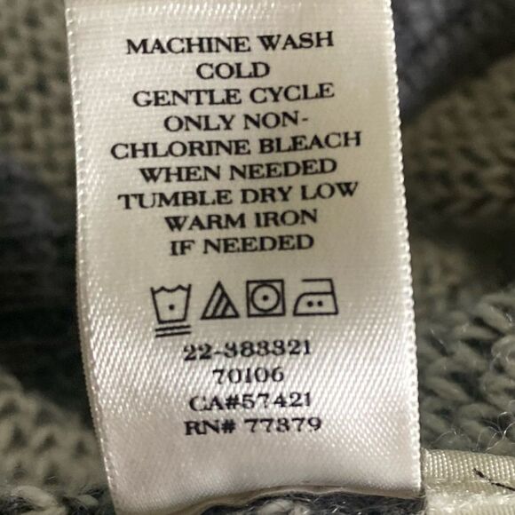 Gray Two Tone Wool Blend Oversized Cardigan Long Flowing Winter Size Small - Picture 8 of 12